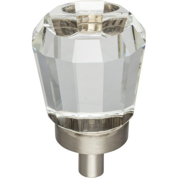 Jeffrey Alexander 1" Overall Length Satin Nickel Faceted Glass Harlow Cabinet Knob G150SN